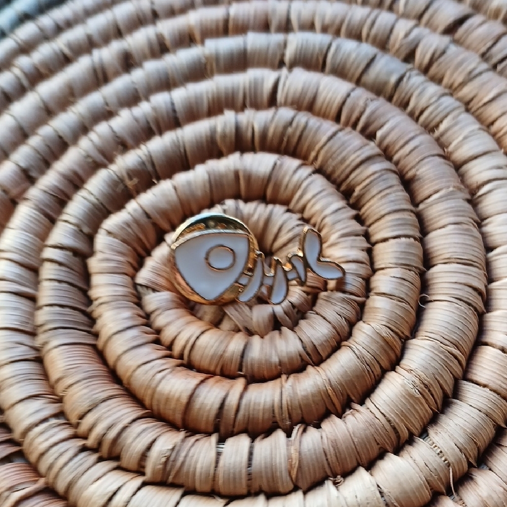 NEW Fish Bones Enamel Pin